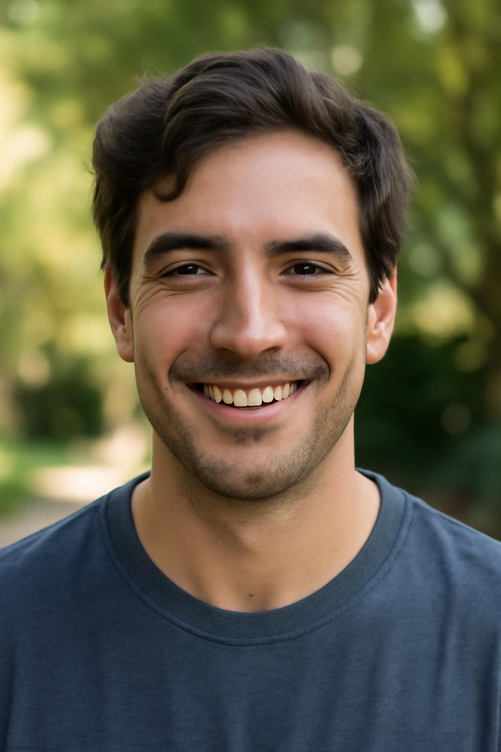 Man in his late 20s in a city setting