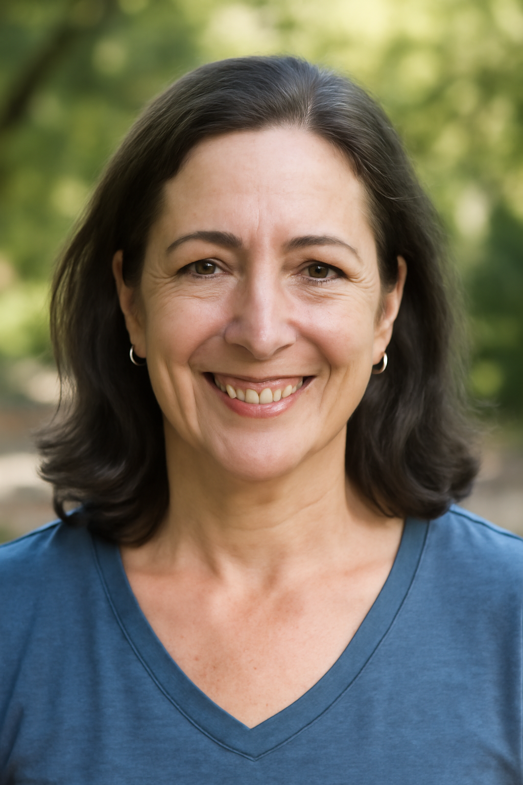 Woman in her late 40s enjoying coffee